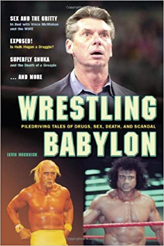 A book cover with two men wrestling.